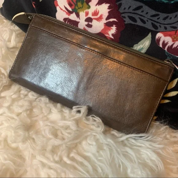 Marc Jacobs Zip Clutch Wallet in Brown with Silver Hardware